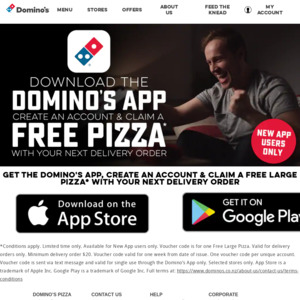Free Large Pizza When You Download Domino's App and Create a New Account