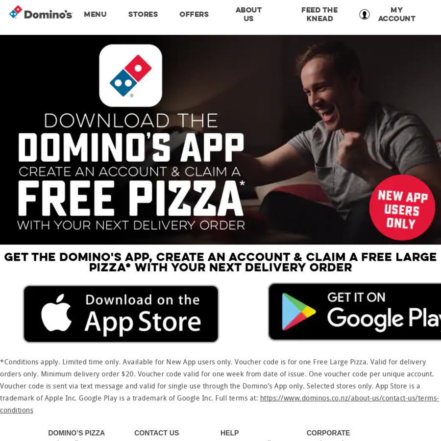 Free Large Pizza When You Download Domino's App and Create a New ...