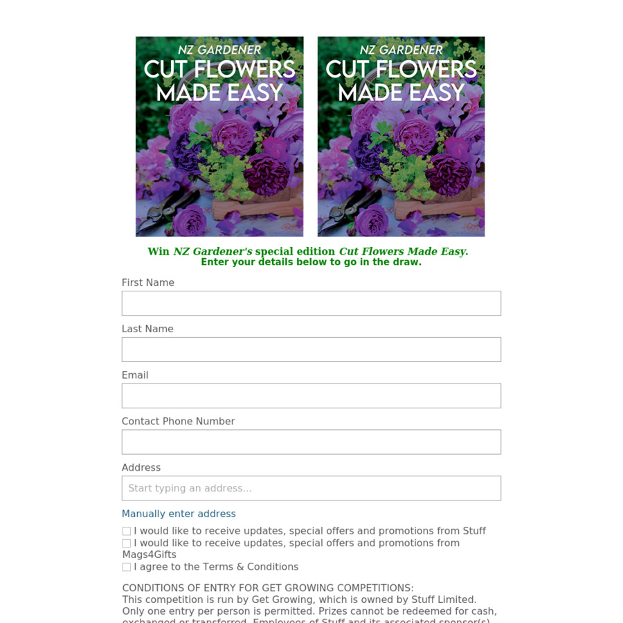 Win 1 of 10 Copies of NZ Gardener's special edition Cut Flowers Made