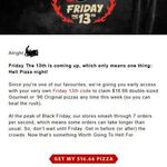 Double-sized Gourmet or '96 Original Pizzas for $16.66 (Code via Email, Exclusions Apply) @ Hell Pizza