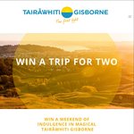 Win Return Flights for 2 to Gisborne, 2 Day Car Rental, 2 Nights Hotel, Dinner, Activities from Tairāwhiti Gisborne