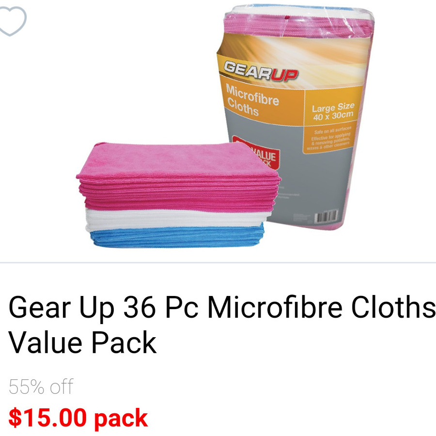 36 Microfibre Cloths Value Pack (40cm X 30cm) 15 Repco ChoiceCheapies