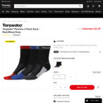 T7 Peloton 3 Pack Sock (Red/Blue/Grey - Size S, M) $2.69 (Was $14.99) @ Torpedo7