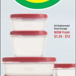 50% off All Rubbermaid Food Storage Containers [Prices from $1.35] @ Countdown