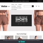 Free Sports Bra, T-Shirt or Tank Top with Purchase of Bike/Gym Shorts + Shipping ($0 with $75 AUD Order) @ Verbe