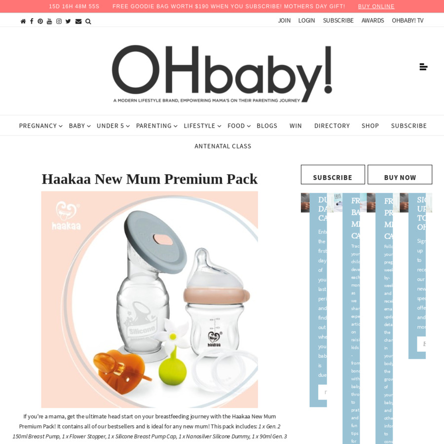 Win a Haakaa New Mum Premium Pack (Worth 89) from Oh Baby