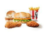 Snack Burger, 1 Wing, 1pc Chicken, Bread Roll, Reg Potato & Gravy and Reg Chips $10 @ KFC