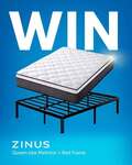 Win a Zinus Metro Metal Bed Frame Queen + Pocket Spring Mattress from Grabone