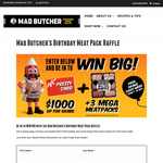 Win a $1000 Prezzy Card or 1 of 3 Meat Packs @The Mad Butcher!