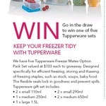 Win 1 of 5 Tupperware Freezer Mates Option Pack Sets (Worth $103) from Your Weekend