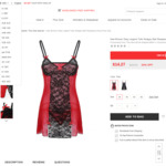 Plus Size Women Sexy Lingerie Tulle Strappy Split Sleepwear Dress, Worldwide Free Shipping $12.28 @KimCurvy