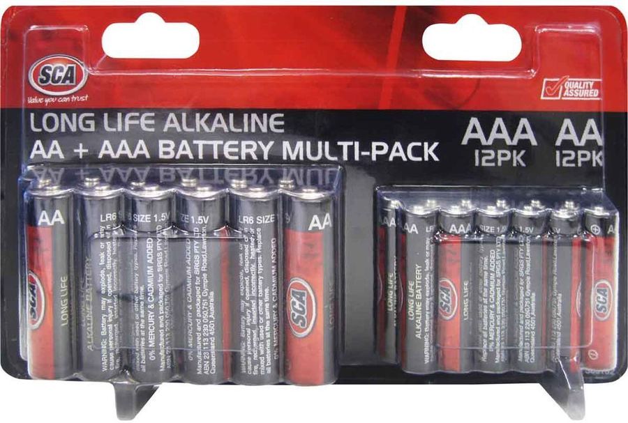 SCA Alkaline Batteries Multi Pack AA+AAA, 24 Piece 2 Supercheap