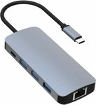 5-in-1 USB C Hub, 1000Mbps Gigabit Ethernet, 3 USB3.0, 100W PD AU$29.91 + Shipping @ HARIBOL Amazon AU