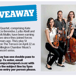 Win a Double Pass to The Behn Quartet from The Dominion Post (Wellington)