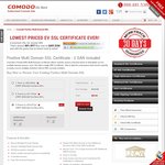 Comodo Positive Multi Domain SSL Certificate 1 Year at $18/Yr