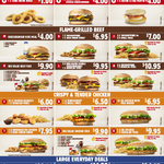 Burger King June Coupons: Creamy Mayo Double Cheeseburger $4, Kids Meal $4, 2 Whopper Jrs + 2 Small Fries $7 + More