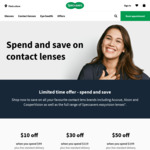 $50 off $199, $30 off $119, $10 off $99 Contact Lenses + Free Delivery @ Specsavers