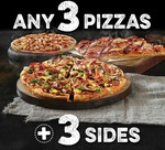 Any 3 Pizza's + 3 Sides for $32 Delivered @ Domino's Pizza