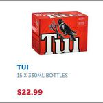 15x 330ml Bottles of Tui, Export Gold or DB Draught $22.99 @ Super Liquor