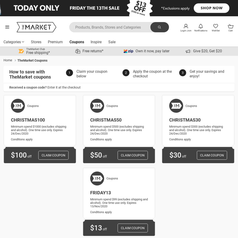 100 off 1000, 50 off 500, 30 off 300, 10 off 100 Spend The