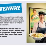 Win a Double Pass to Chef John Allred Paella Cooking Class at Osteria Del Toro, 16/10 from The Dominion Post (Wellington)