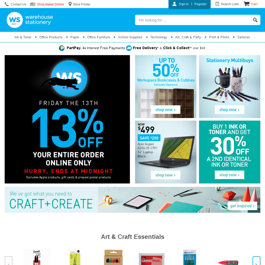 Warehouse Stationary 13 off Online Only ChoiceCheapies
