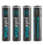 Pale Blue USB-C Rechargable Batteries: AAA 4pk, Lithium Ion C 2pk, Lithium Ion D 2pk, Lithium Ion 9V 2pk $32.99 ea. @ PB Tech
