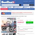Auswheel Electric Bike Foldable 250W Motor 36V 9ah Battery 7 Speed, 56% off $1,099.97 (Was $2,499.95) + Delivery @ Best Deals