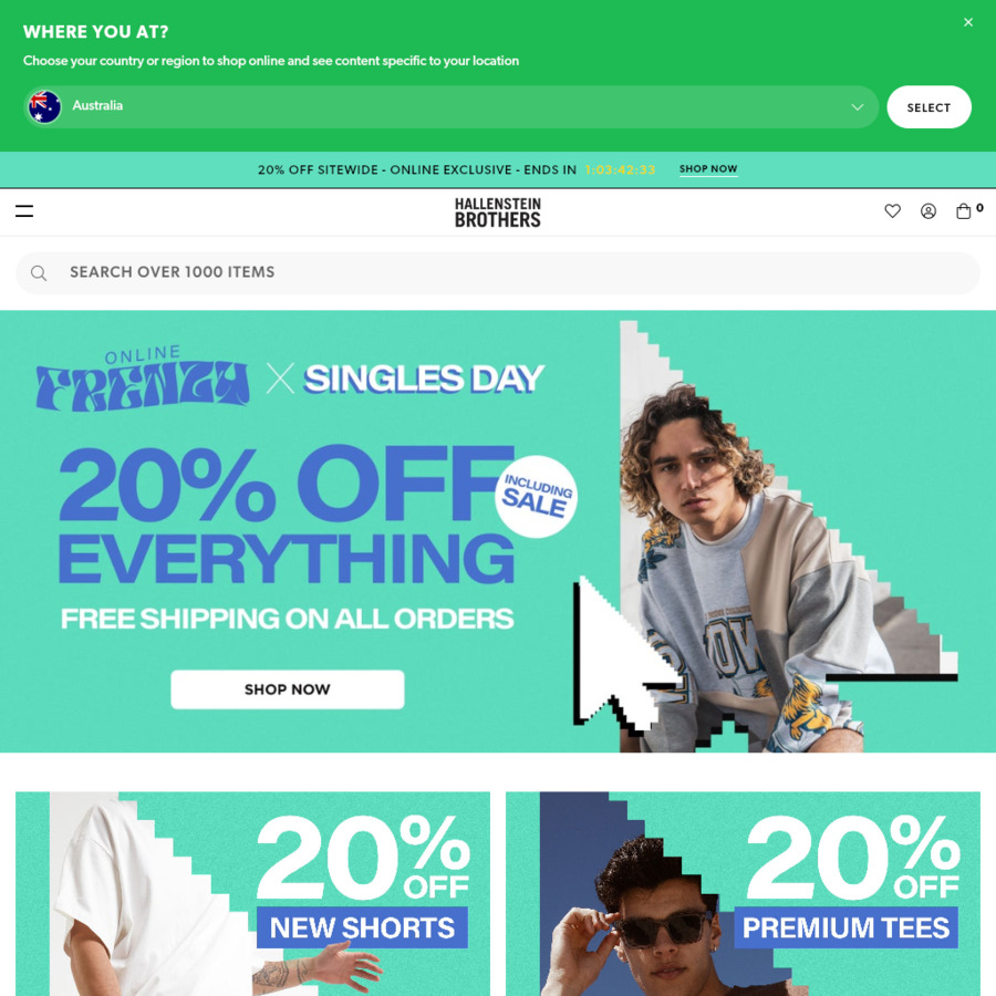 Free Standard Shipping at Hallensteins ChoiceCheapies