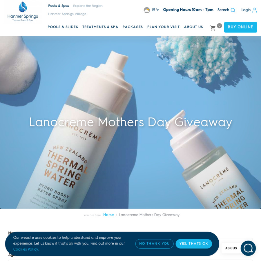 Nominate a Mum to Win a 500 Hanmer Springs Gift Pack and 1 of 5