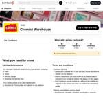 Chemist Warehouse: 100% Cashback ($10 Cap) @ Shopback