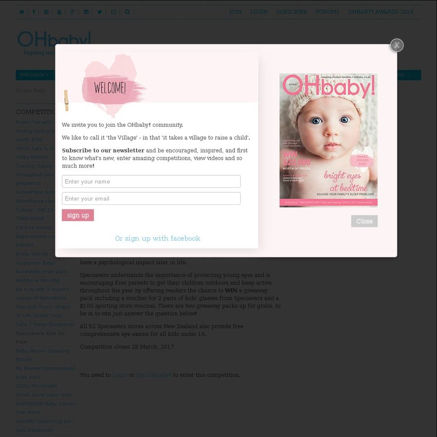 Win a Voucher for 2 Pairs of Kids' Glasses from Specsavers + a 100