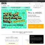 20% off Everything (Retail + Sale Items), Free Shipping > $40 @ ASOS
