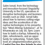 Win 1 of 5 Tickets to "Mind Altering Substance" (Talk by Salim Ismail) [WLG]