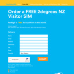 Free 2Degrees Sim Cards (for NZ Travellers and Visitors) @ 2Degrees
