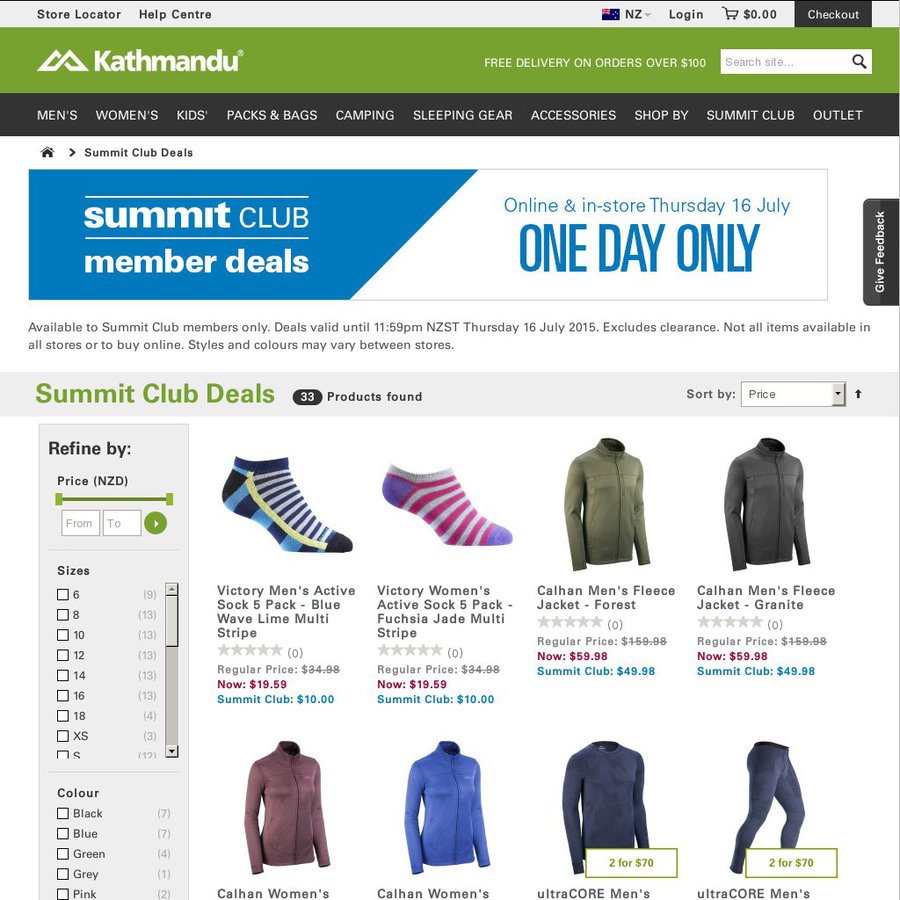 Kathmandu Summit Club Members Deal - 1 Day Only - ultraCORE Thermal  Tops/Long Johns for $25 Each - ChoiceCheapies