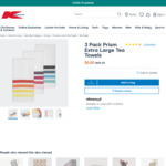 3 Pack Prism Extra Large Tea Towels $0.20 (Was $9, Limited Stock) @ Kmart ($0 Click & Collect Rotorua, $5 Delivery)