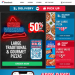 50% off Large & Gourmet Pizzas (Delivery Only, $19.90 Minimum Spend) @ Domino's App