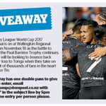 Win a Double Pass to The Rugby League World Cup 2017 Quarterfinal from The Dominion Post