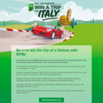 Win a Trip for 2 to Italy Valued at $20,000 [Use The BPMe App to Pay for Fuel in Your Car for Automatic Entry]