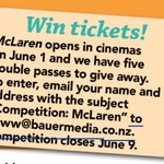 Win 1 of 5 Double Passes to McLaren from NZ Womans Weekly