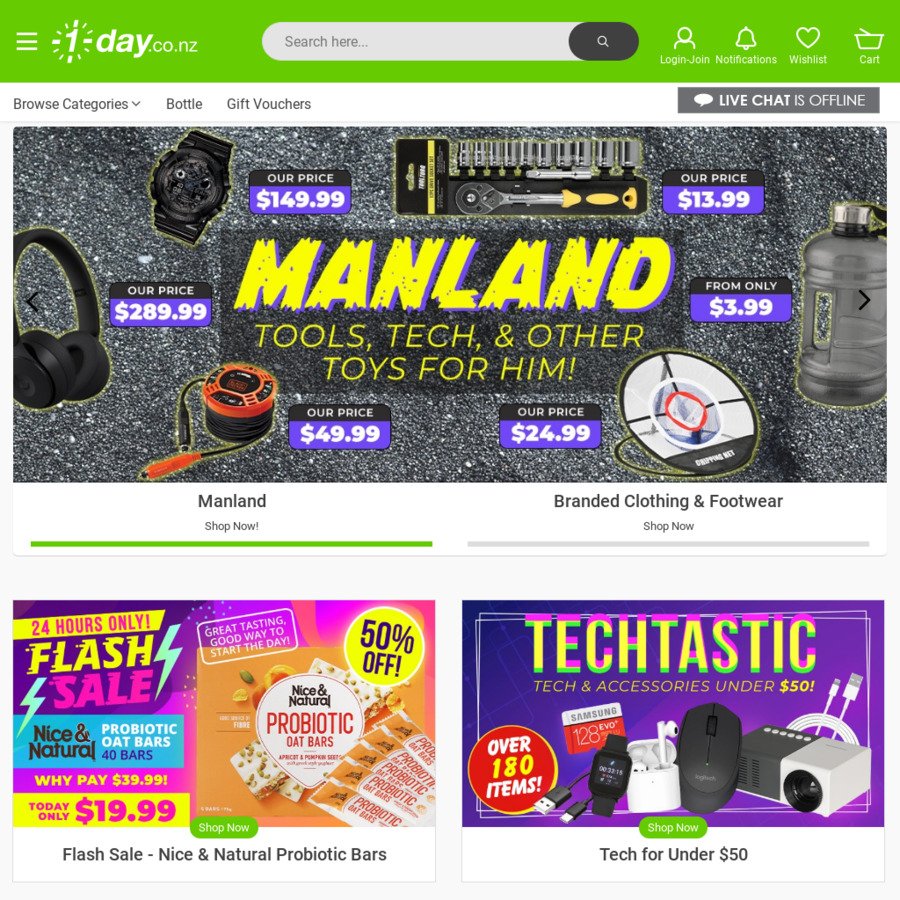 $5 off Voucher (No Minimum Spend) @ 1-Day - ChoiceCheapies