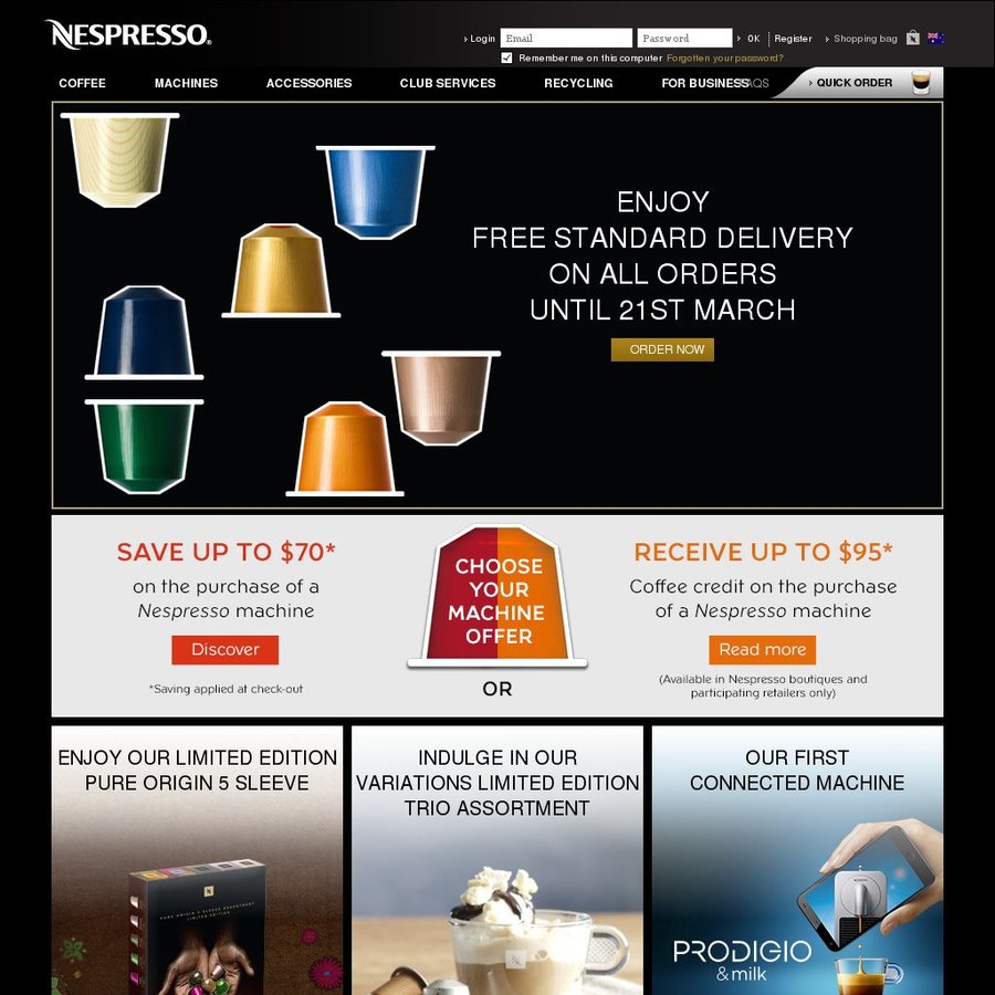 FREE Standard Delivery on All Orders Nespresso ChoiceCheapies