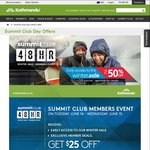$25 off $150 Storewide + More @ Kathmandu [Summit Club Required]