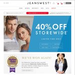 40% off Jeanswest Storewide Til 30th Oct 2016