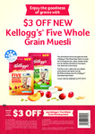 $3 OFF Kellogg's Five Whole Grain Muesli with Coupon (New World, PAK'nSAVE)