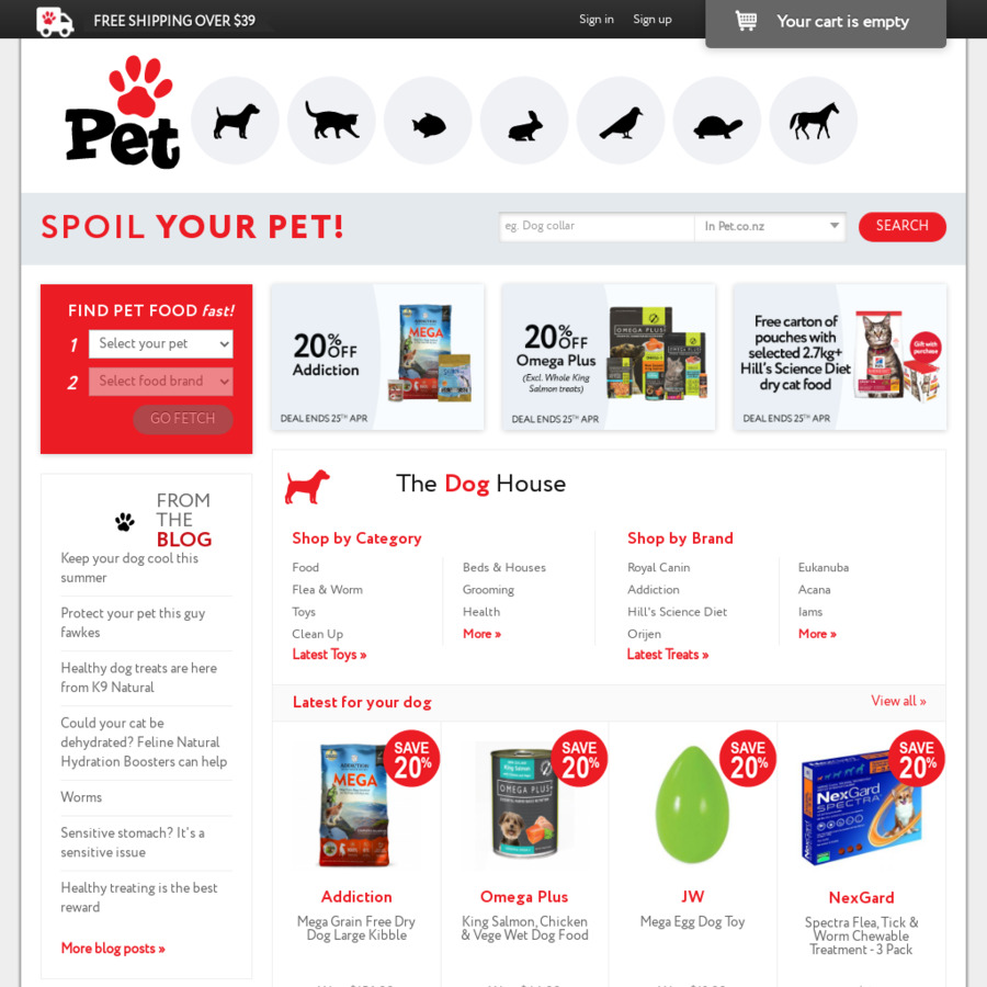 25 off 125 Spend at Pet.co.nz ChoiceCheapies