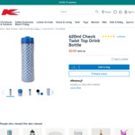 620ml Check Twist Top Drink Bottle $0.50 (Was $6) @ Kmart (Click & Collect Certain Stores)