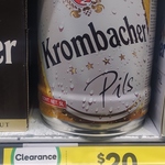 Krombacher Pils 5 Litre Keg $20 Clearance (Normally $40) @ Countdown (In-store Only)