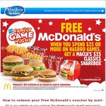 Free McDonald's $25 Sharebox When You Spend $25 or More on Hasbro Games @ The Warehouse